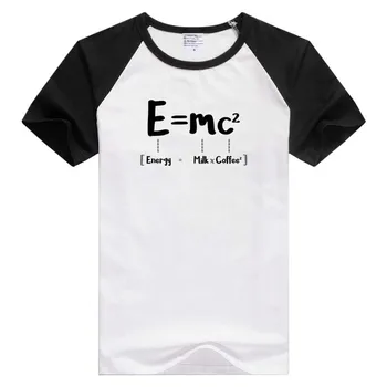 E MC2 МЛЯКО X КАФЕ с къс ръкав Мъжки ежедневни Дамски тениска Удобна Тениска Стръмни Върхове С Принтом Модни Тениски GA976