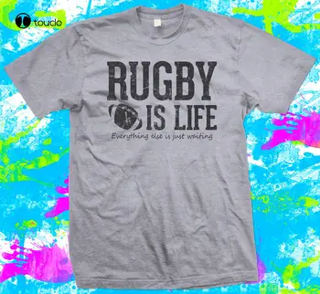 Ръгби - това е животът - Тениска - Новост - 5 цвята - От малък до 3Xl - Чудесен подарък за поръчка Aldult Тийнейджърката Унисекс с дигитален печат Xs-5Xl