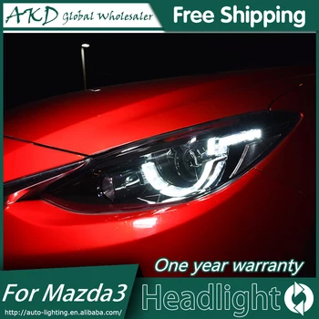 Фарове За Mazda 3 2014-2016 Axela DRL Дневни Ходова Светлина Главоболие Фенер LED Биксеноновая Лампа за Мъгла Фарове, Тунинг Автомобили Аксесоар