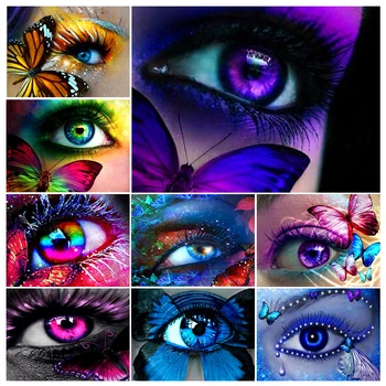 5D САМ Диамантена Живопис Очите Пеперуда, Определени За Кръстат Бод Пълна Тренировка Бродерия Мозайката е Художествена Картина на Ръчно изработени Хоби Подарък Стенно Изкуство