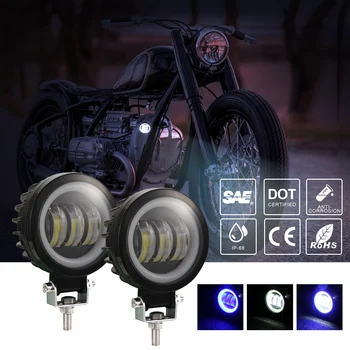 4-инчов квадратен/кръгла прожектор сини очи на ангел, мотоциклет, модифицирана светлина външен силна светлина suv работен светлина