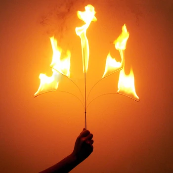 Мулти Факел На Бастуни 5 Зажженных Факли към Сребърен Бастун Фокуси Сценична Пръчка Илюзии Ментализм Трик Подпори, Аксесоари Жонгльори