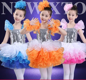 Детско балетное рокля за момичета, танцово рокля за момичета, Детски балетные костюми с пайети За момичета, танцови пакетче за момичета, Сценична танцови Облекла За Момчета