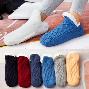 Чорапи Подови Мъжки Дамски Зимни Супер Меки Топли Удобни Подови чорапи Уютни Пухкави Чехли На руното Лигавицата с Захватами