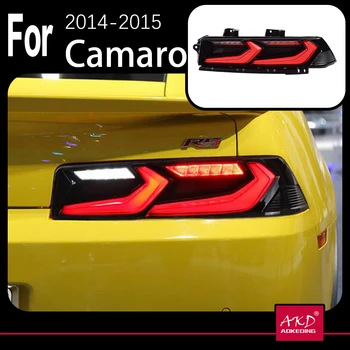 AKD Модел на Автомобила Задна Светлина за Camaro Задните Светлини 2014-2015 Camaro Led Задна Светлина Динамичен Сигнал DRL Спирачка Задна авто Аксесоари