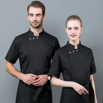 2020 есен черно палто майстор-готвач с дълъг ръкав ресторанная униформи хотелската униформи-черни мъже