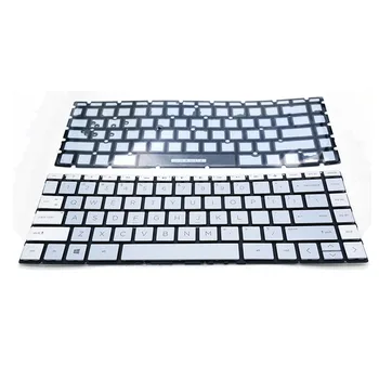 Клавиатура за лаптоп с американската подредбата с подсветка за HP 13-ap Сребрист цвят