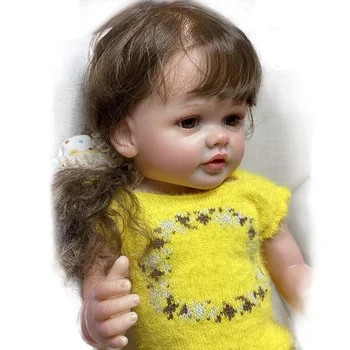 55 СМ на Цялото Тяло, Мек Силикон, Винил Ражда Бебе Момиче Кукла Бети 3D Боядисана Кожа с Genesis Paint Коледен Подарък за Момичета