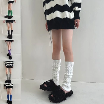Жените Обрат Кабел Плета Топло Калъф За Краката Чорапи Плътен Цвят На Карамел, Гамаши Директен Доставка