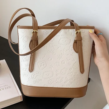 Реколта Чанта Дамска Чанта от Изкуствена Кожа 2022 Лятна Нова Мода Однотонная Чанта На Рамото На Популярната Преносима Чанта чанта