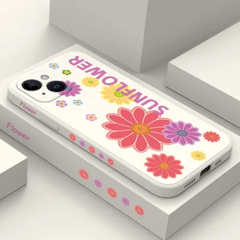 Sunshine Flowers Калъф За телефон iPhone 14 13 12 11 Pro Max Mini X XR XS SE2020 8 7 Plus 6 6S, Плюс Калъф