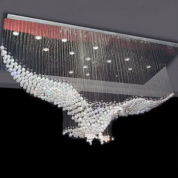Едроразмерна птица Модерни led кристални полилеи осветяват лампи, полилеи, осветление в залата орел осветление