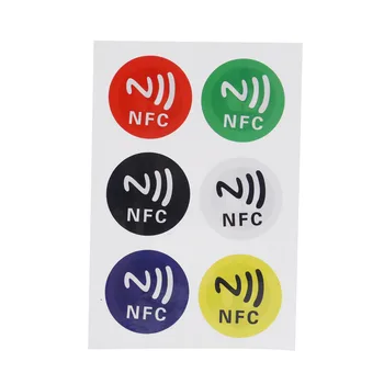Водоустойчив PET Материал 6 Цвята, NFC Етикети Smart Лепило Ntag213 Бележки са Съвместими с всички телефони