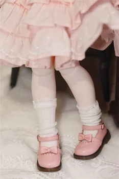 Обувки BJD се прилага към 1/4 BJD кукла момиче сладко лък мека кожена обувките на стъпалото аксесоари BJD