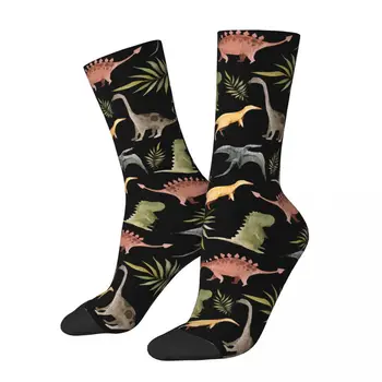 Прекрасни Акварели Чорапи С Динозавром, Мъжки И Дамски Модни Чорапи, Луда Пролет-лято Есен-зима Чорапи, Подарък