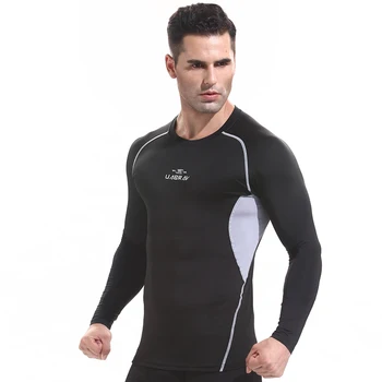 P3316 - Тренировка фитнес мъжка тениска с къс ръкав за мъже термална мускулна облекло за бодибилдинг компресиране Еластична, Тънка дрехи за упражнения