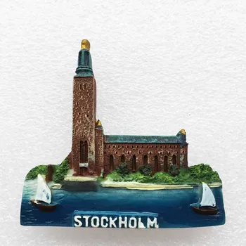 QIQIPP шведската атракция Стокгольмская Кметството туристически Паметник триизмерен пейзаж хладилник магнитен стикер ръчно изработени подаръци