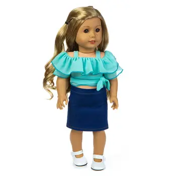 Ново модно хубава рокля, подходяща за кукли-американки 18 инча, както и аксесоари за кукли, най-добрият подарък за деца (обувки в комплекта не са включени)
