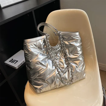 Есента и зимата 2022, нова дамска чанта с голям капацитет, чанта на едно рамо, чанта за подмишниците, женствена чанта на верига, чанта-месинджър чанта-тоут