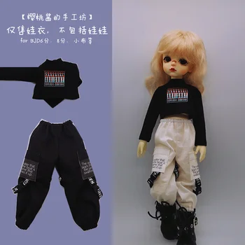 BJD кукла риза облекло за 1/6 BJD YOSD кукла модна черна и бяла работно облекло риза + панталон и аксесоари за кукольной дрехи