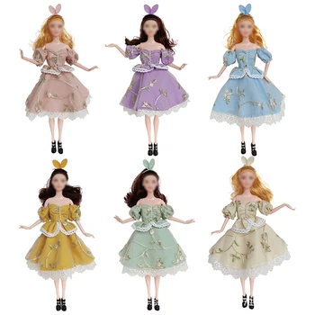 1БР 30 см куклено рокля в пасторальном стил облечи куклено рокля цвете фея обличам кукла за подарък