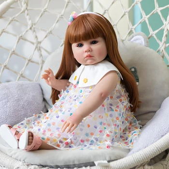 60 см Бебе Принцеса от Джули Дълга Червена Коса Реалистична Кукла, Детски Коледен Подарък Играчка За Рожден Ден