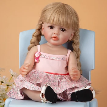 55 СМ Мека Изцяло Силиконова Кукла Реборн Играчки Ново Записване Момента на Докосване на Бети Готова Кукла Bebe Играчки Детски Подарък За Рожден Ден