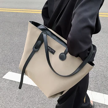 Голяма чанта дамски 2022 нова мода Оксфорд текстилна чанта на едно рамо голяма Чанта голям-тоут студентски чанта за колеж