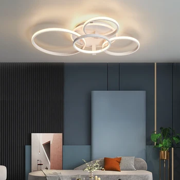 Нови Горещи Модерни led плафониери лампа Кръг пръстени дизайнерски led Тавана лампа за дневна спалня led тавана осветително осветителни тела