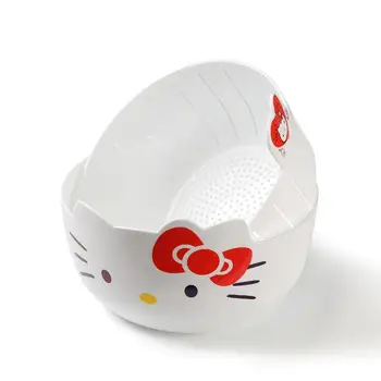 Kawaii Sanrio Кошница За Хранене Hellokitty Мультяшная Богат На Функции Мивка С Голям Капацитет На Количката За Измиване На Плодове Потребителска Кошница За Съхранение