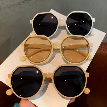 Модерен стил Универсална Тенденция Слънчеви очила Ins Trend Карамел Цвят Слънчеви Очила в Голяма Рамка Персонализирани Слънчеви Очила в Кръгла Рамка