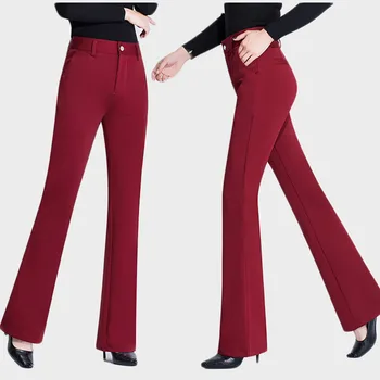 Европейската мода за жени панталони пролетта панталони с висока талия Малки разкроена панталони с Високо качество Западните панталони на Топ дамски дрехи 67