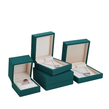 Зелена Ковчег за бижута От Изкуствена кожа PU, Ковчег за Колиета, висококачествено Пръстен, Кутия за Гривни, за Опаковане на Подаръци, Кутия За бижута, Shadow Кутия