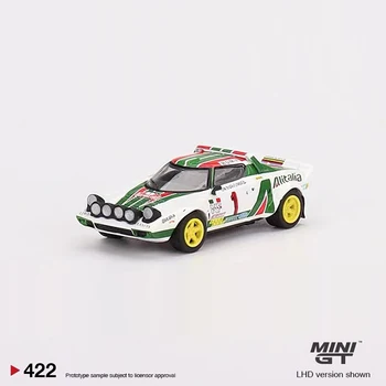 MINI GT 1: 64 Модел автомобил Lancia Stratos HF 1977 Победител на Рали Монтекарло # 1 Легкосплавный Гласове ходова колата # 422 LHD