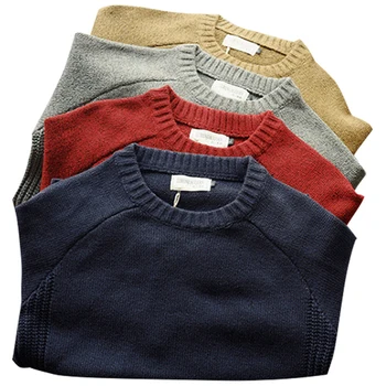 2022 ретро пуловер пуловер, мъжки колеж стил кръпка шевове хит цвят сгъсти пуловер с кръгло деколте на мъжката модна вълна