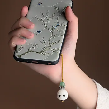 Бодхи корен резба тъп мобилен телефон верига кола ключодържател мобилен телефон висулка самоличността на творчески сладък подарък kawai ремък
