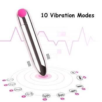 10 Степени Мини Куршум Вибратор от Секс Играчки за Жени Силна Вибрация G-spot Анален Масажор За Двойки Мощни Вибратори USB Зареждане