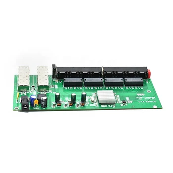 Reverse switch POE 8 RJ45 2 SFP влакна 100 м порт Ethernet комутатор Fiber Оптичен UTP Port PCBA