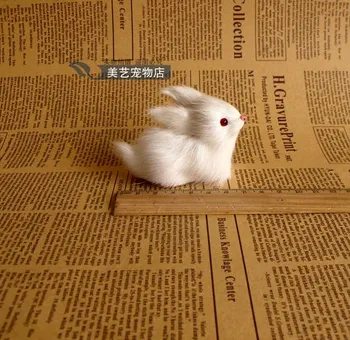мини-имитативната играчка-зайче, реалистична малкият модел на заек, декорация на дома, около 7x4x5 см