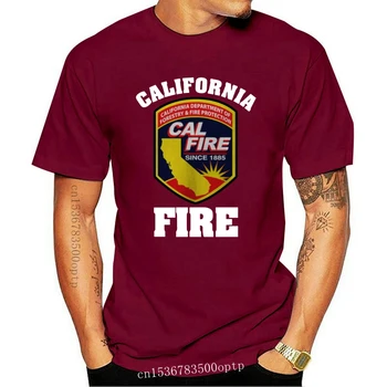 2020 Модерен Нов Калифорния Пожарна Пожарна Част от Рядка Тъмно синя Тениска M-3XL Фланелка