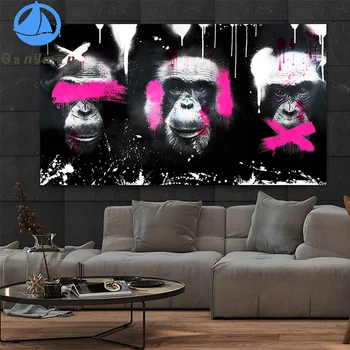 Цветна Маймуна направи си САМ животно Диамантена Живопис диамантена бродерия Диамантена Картината Пълна кръгла, Квадратна Бормашина 5 Диаманта Изкуството на Шимпанзетата