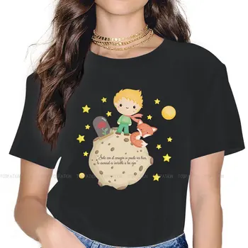 Малкият Принц, Лисицата Роза Астроном Тениска за Жени И Момичета, Класически Летни Блузи Тениска Високо Качество Модерен Кожен