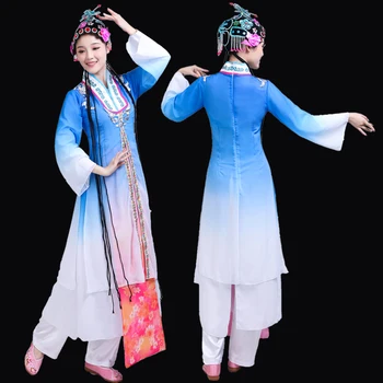 Китайски народни Танци Класически Пекинската Опера сценична дрехи Дамски дрехи За Изпълнения на Танцови Костюми Янко древен драматичен облекло