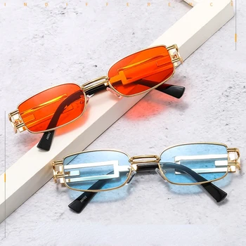 Пънк Самоличността на Малка Рамка Выдалбливают Метални Слънчеви очила, Мъжки и дамски Модни стил на Улицата Слънчеви очила