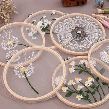 Направи си САМ Цветя, Растения Модел Комплект За Бродиране Прозрачна Бродерия на Цвете Глухарче Живопис, Определени За Кръстат Бод За Начинаещи Шиене