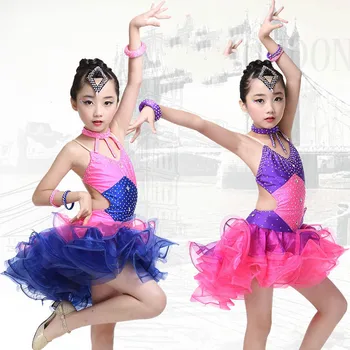 Момичета Латиноамерикански танц Нов Детски Латиноамерикански танц Представа Момичета Момичета Тренировки Пискюл латинска америка Сценична Облекло