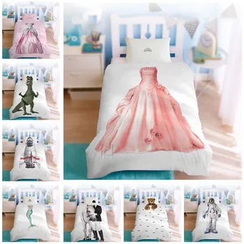 3D Мода творчеството дигитален печат 2/3 бр. чаршаф калъфка двойно легло комплект чаршаф пухени комплект спално бельо с две отделни легла Кралица Крал