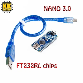 KKCHIP Nano 3,0 контролер nano CH340 USB драйвер за ATMEGA328 ATMEGA328P nano Mini USB С ботуш за arduino